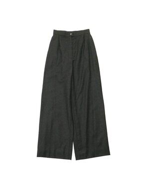 Chanel Vintage Pants 38 CC Logo Button High Waist Wide Trousers